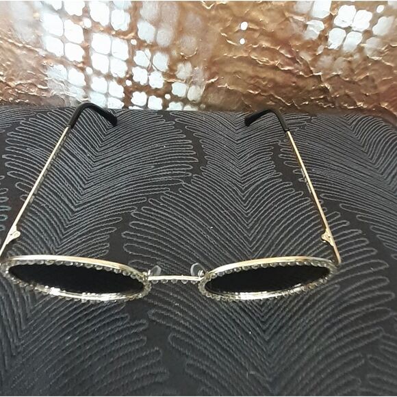 Zara Nwot Black and Gold Bejeweled Sunglasses - Picture 4 of 14